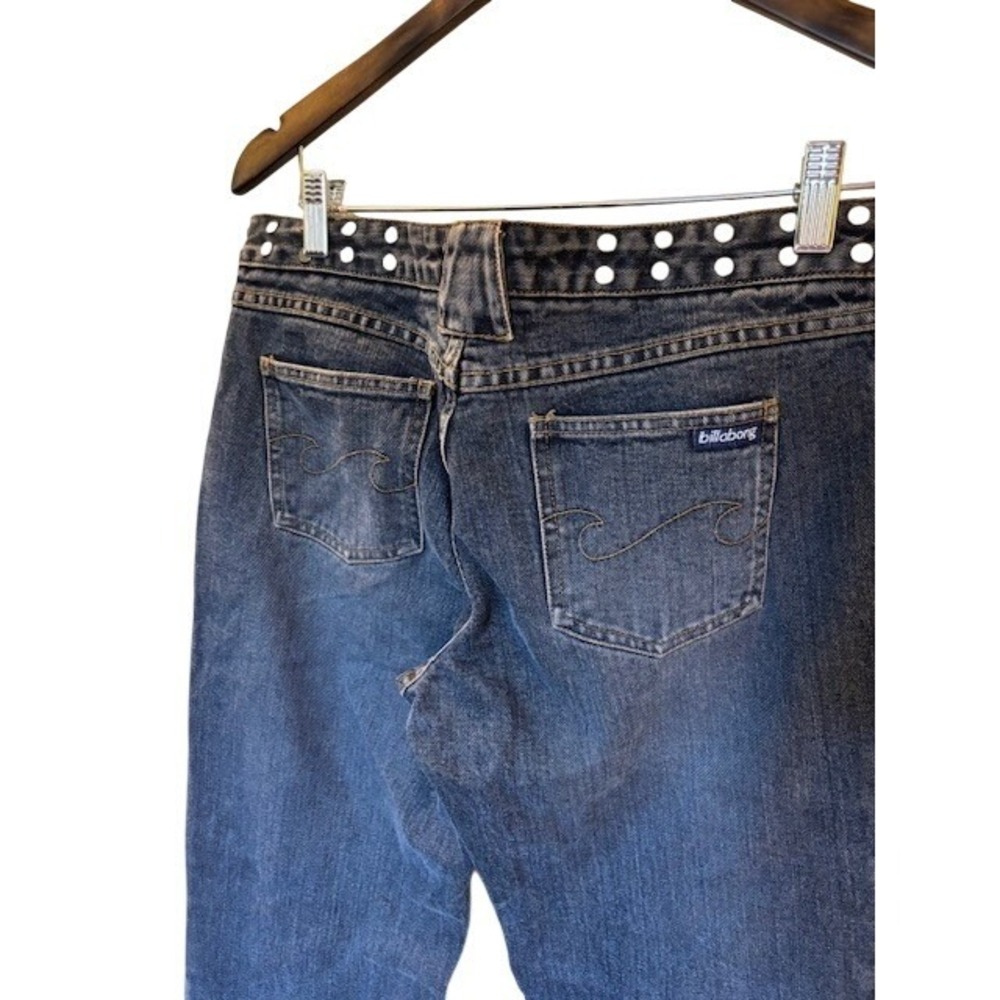 Billabong Original Vintage Studded Dark Wash Straight Leg Denim Jeans Women 7 - Picture 4 of 8